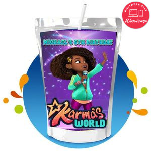 Karma's world Capri Sun Birthday Labels Digital File Printable Instant Download