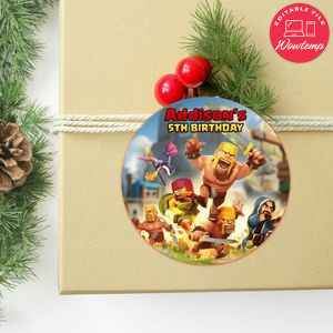 The Clash Of Clans Circle Sticker Template Customizable To Print At Home Instant Download