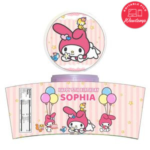 My Melody Cotton Candy Label Template To Print At Home Instant Download
