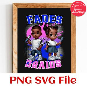 Fades or Braids Gender Reveal Customer request PNG file template
