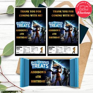 Puss in Boots Rice Krispies Treats Template Printable Instant Download