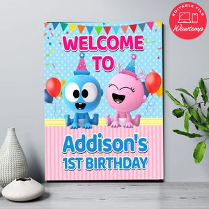 Gaa Gaa And Goo Goo Birthday Welcome Sign Digital File Printable Instant Download