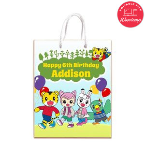 Shimajiro Gift Bag Label Template Printable Instant Download