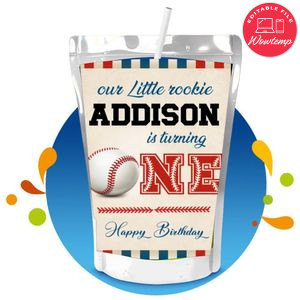 Little rookie Capri Sun Birthday Labels Digital File Printable Instant Download