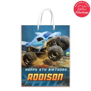 Megalodon Monster Gift Bag Label Template Printable Instant Download