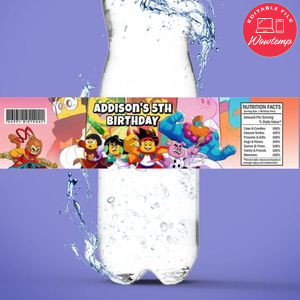 Monkie kid Bottle Label Birthday Water Bottle Label Template to Print at Home Instant Download