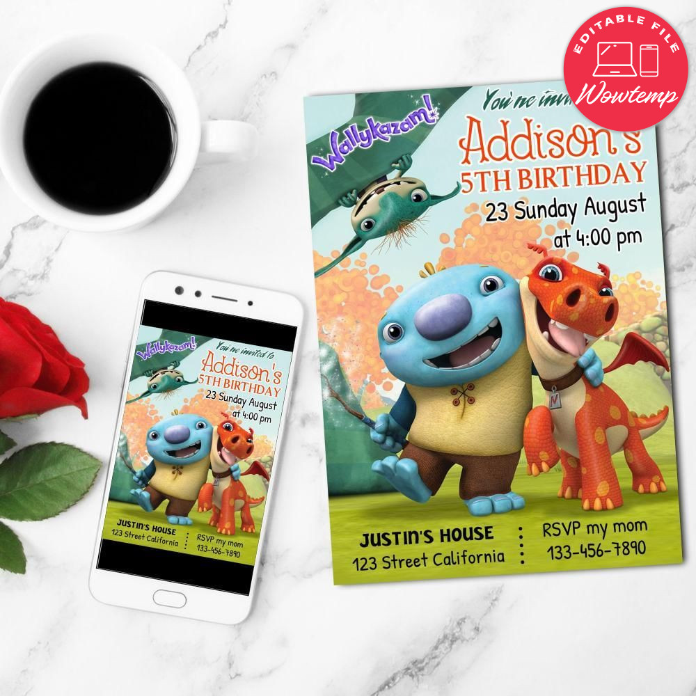 WallyKazam Birthday Flyer Customizable Template to Print at Home Instant Download