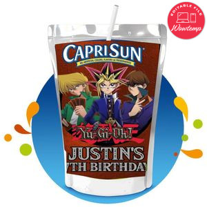 Yugioh Capri Sun Birthday Labels Digital File Printable Instant Download