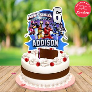 Power Ranger Ninja Steel Cake Topper Template Printable Instant Download