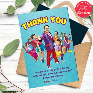 Junior Express Thank You Card Customizable Template To Print At Home Instant Download