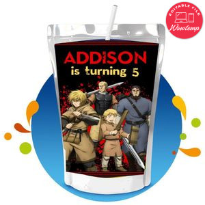 Vinland saga Capri Sun Birthday Labels Digital File Printable Instant Download