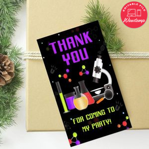 Science Thank You Tag Customizable Template To Print At Home Instant Download