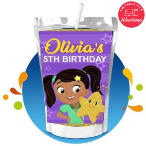 Nina's World Capri Sun Birthday Labels Digital File Printable Instant Download