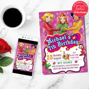 Totally Spies Birthday Invitation Customizable Template to Print at Home Instant Download