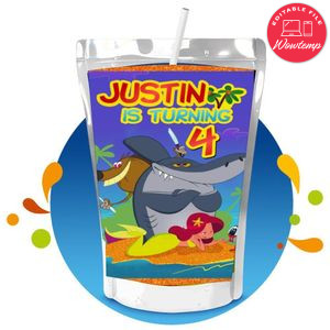 Zig & Sharko Capri Sun Birthday Labels Digital File Printable Instant Download