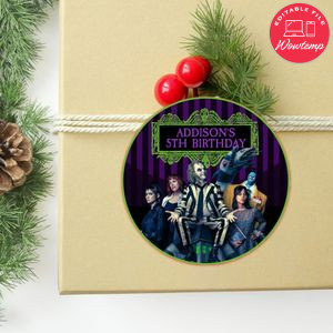 Beetlejuice 2 Circle Sticker Template Customizable To Print At Home Instant Download