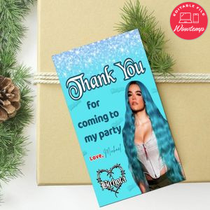 Karol G Thank You Tag Customizable Template To Print At Home Instant Download