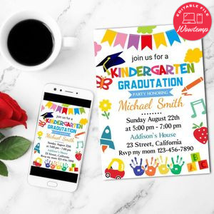 Kindergarten Mobile Invite Customizable Template Instant Download