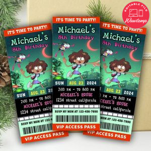 Amphibia Ticket Invitation Customizable Template Instant Download
