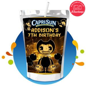 Bendy Capri Sun Birthday Labels Digital File Printable Instant Download