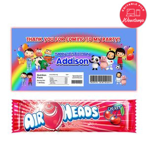 Little Baby Bum Airhead Candy Wrapper Template Printable Instant Download