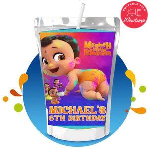Mighty little bheem Capri Sun Birthday Labels Digital File Printable Instant Download