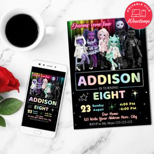 Shadow High Invitation Customizable Template to Print at Home Instant Download