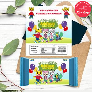 Shimajiro Candy bar Label Customizable Template Instant Download