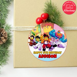 Monkie kid Circle Sticker Template Customizable to Print at Home Instant Download