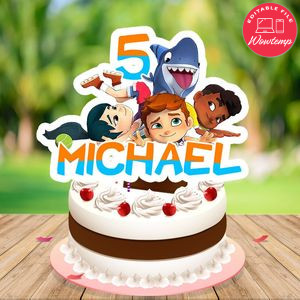 Sharkdog Cake Topper Template Printable Instant Download