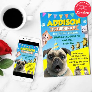 Mighty Mike Mobile Invite Customizable Template Instant Download