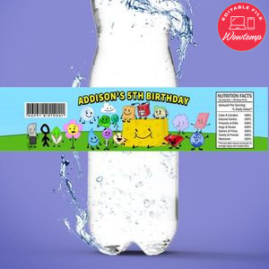 Battle for dream island Bottle Label Birthday Water Bottle Label Template to Print at Home Instant Download