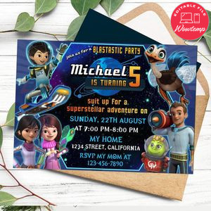 Miles from Tomorrowland Birthday Invitation Customizable Template to Print at Home Instant Download