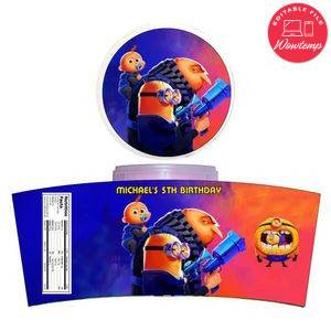 Despicable Me 4 Cotton Candy Label Template To Print At Home Instant Download