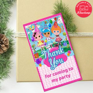 Lalaloopsy Thank You Tag Customizable Template To Print At Home Instant Download