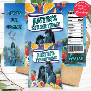 Avatar The Way Of Water Birthday Party Fruit Snack Bag Digital File Printable Instant Download