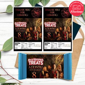 House of the Dragon Rice Krispies Treats Template Printable Instant Download
