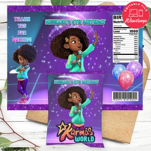 Karma's world Birthday Chip Bag Digital File Printable Instant Download
