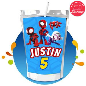 Spidey and his amazing friends Capri Sun Birthday Labels Digital File Printable Instant Download