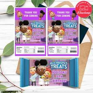 Ada Twist scientist Rice Krispies Treats Template Printable Instant Download
