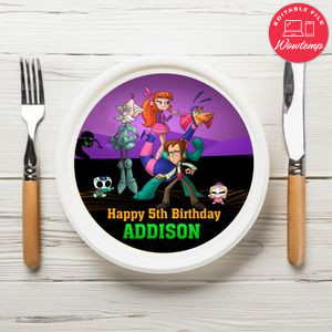 Legend Quest Birthday Plate Template Customizable To Print At Home Instant Download