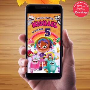 Abby Hatcher Birthday Video Invitation Digital Template Customizable Instant Download