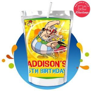 Asterix and obelix Capri Sun Birthday Label Digital File Printable Instant Download