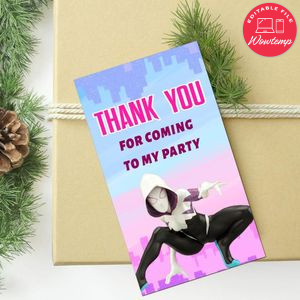 Gwen Thank You Tag Customizable Template To Print At Home Instant Download