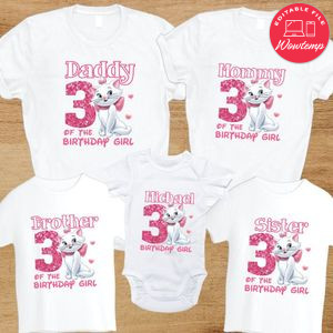 Marie Kitten Family Birthday Vacation PNG file template