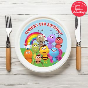 Bichikids Birthday Plate Template Customizable To Print At Home Instant Download