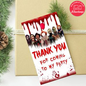 Friends Horror Movie Thank You Tag Customizable Template To Print At Home Instant Download