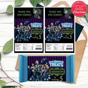 Beetlejuice 2 Rice Krispies Treats Template Printable Instant Download