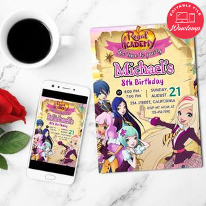 Regal Academy Birthday Flyer Customizable Template to Print at Home Instant Download