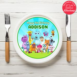 Reino Infantil Birthday Plate Template Customizable To Print At Home Instant Download